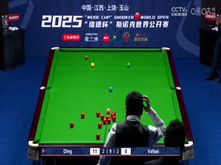 斯诺克玉山世界公开赛32进16 侯赛因·瓦菲3-5丁俊晖  20250225封面图