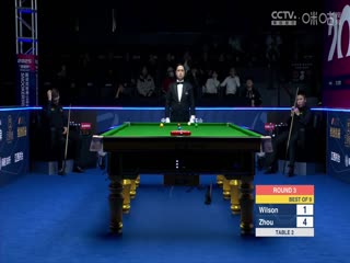 斯诺克玉山世界公开赛32进16 周跃龙5-4凯伦·威尔逊  20250225封面图