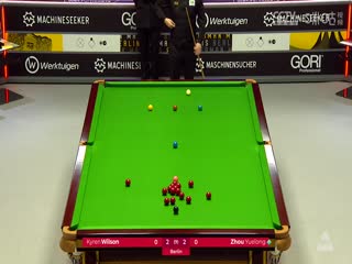 斯诺克德国大师赛32进16 周跃龙3-5凯伦·威尔逊  20250130封面图