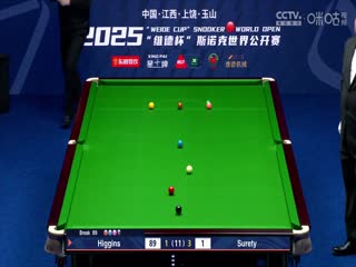 斯诺克玉山世界公开赛半决赛 扎克·舒尔第5-6约翰·希金斯  20250228封面图