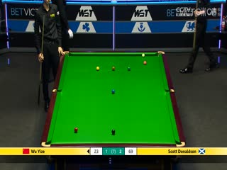 斯诺克威尔士公开赛64进32 吴宜泽4-3斯科特·唐纳森  20250211封面图